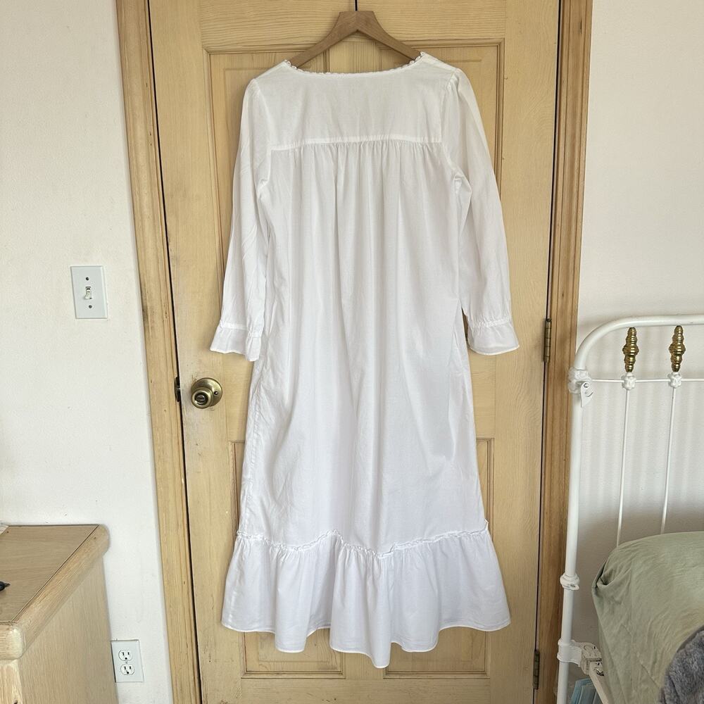Eileen West 100% Cotton EMBROIDERED Long Ballet Nightgown S White Cottage Whimsy - Picture 8 of 11